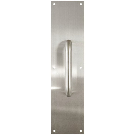 INOX Pull Plate 4" x 16" w/ U Pull, Satin Stainless Steel 32D w/MicroArmor PPN4016R-32D-AM